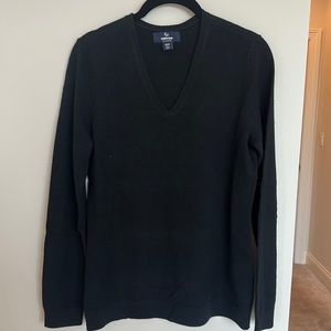 Lands’ End Cashmere V-Neck Sweater - Black